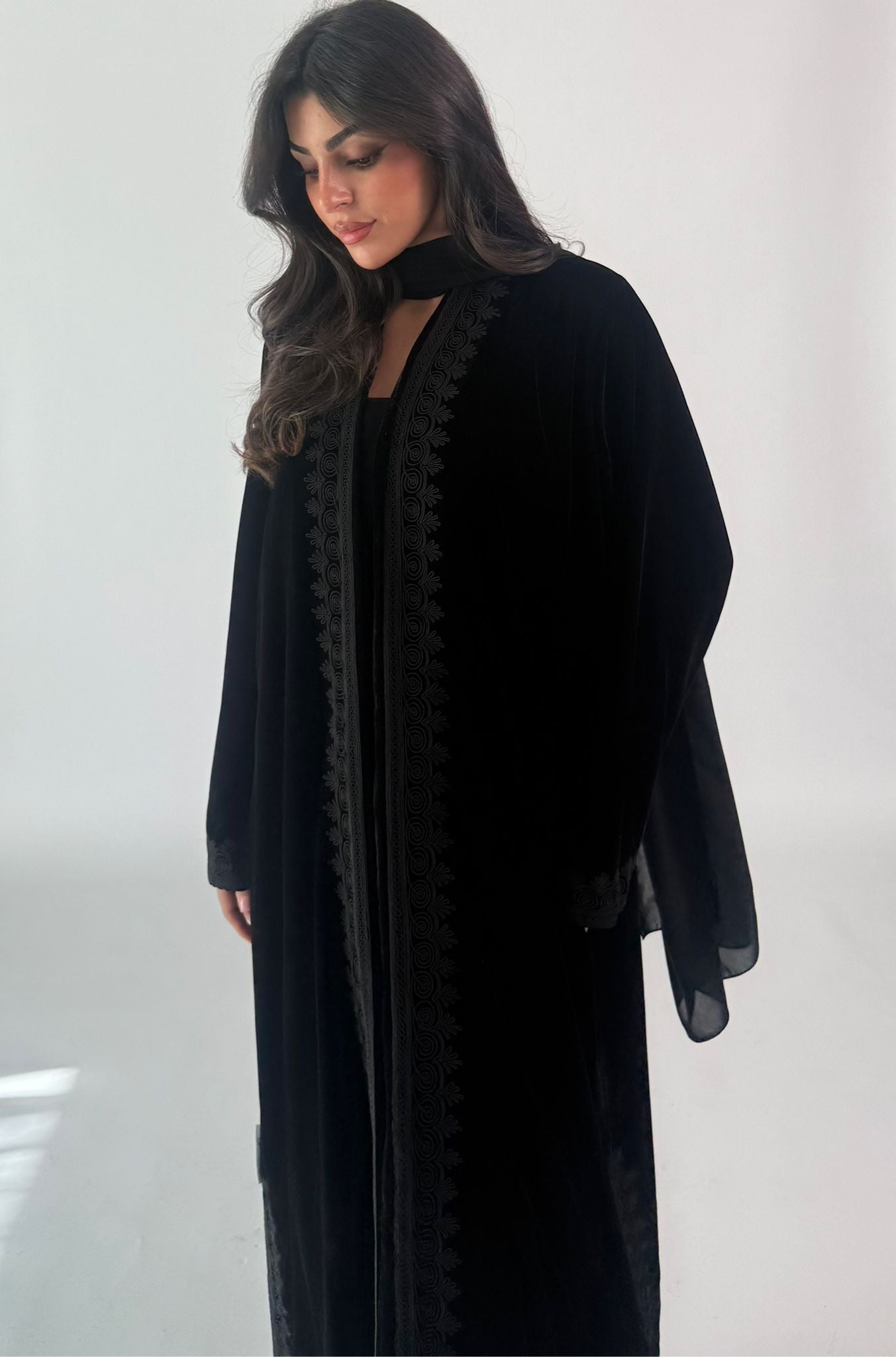 VELVET BLACK MOROCCAN EMBROIDERY